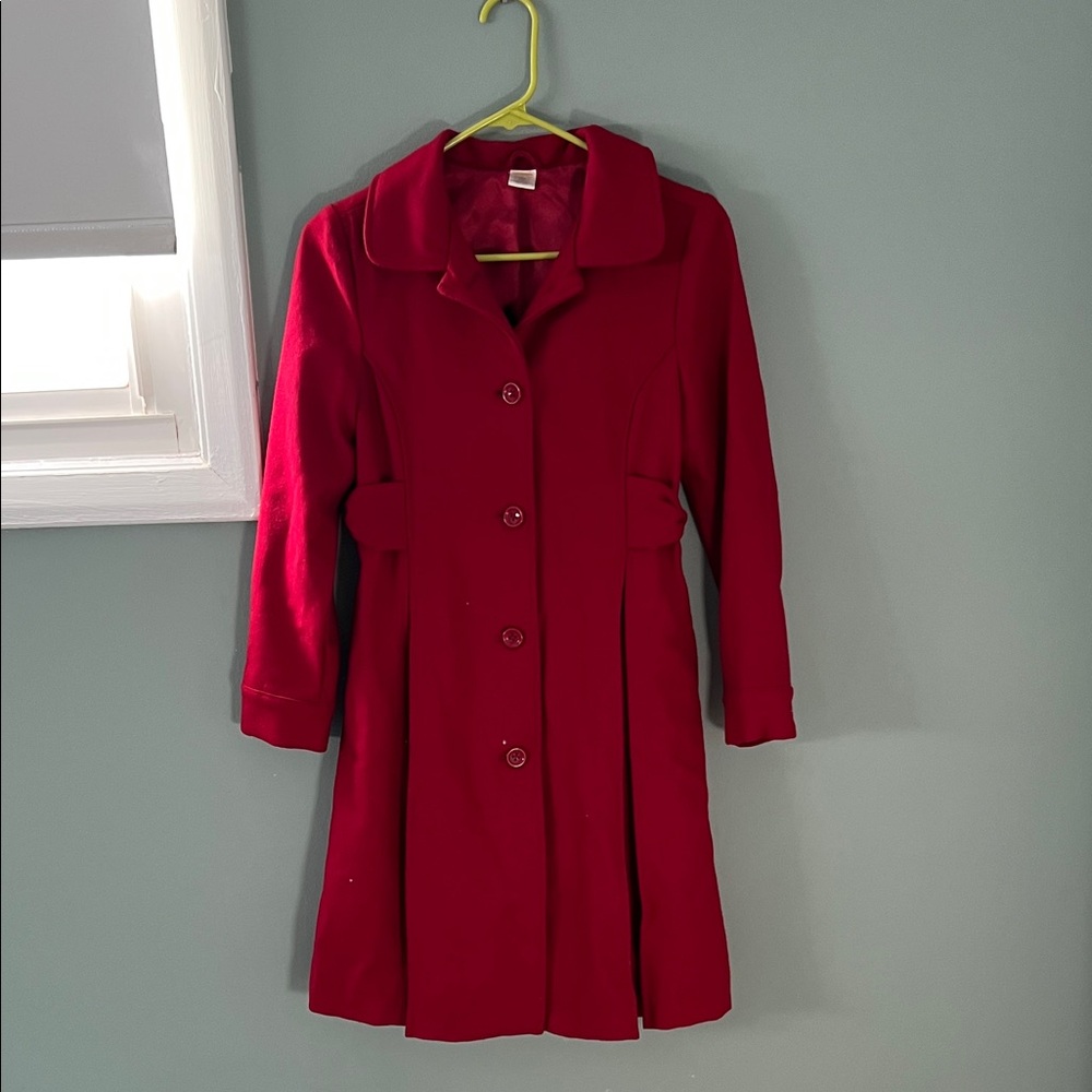 Gymboree Red Wool blend Trench Coat girls dressy